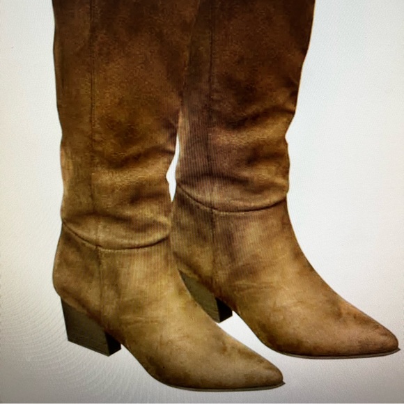 Marlee coffee pointed toe suede boots - Picture 2 of 3